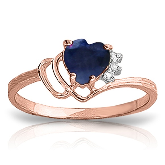 GOLD RING WITH NATURAL DIAMONDS & SAPPHIRE